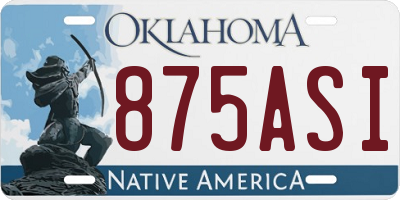 OK license plate 875ASI