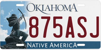 OK license plate 875ASJ