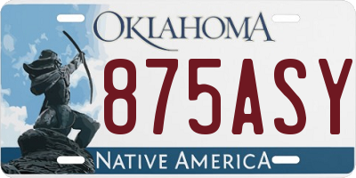 OK license plate 875ASY