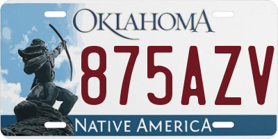 OK license plate 875AZV