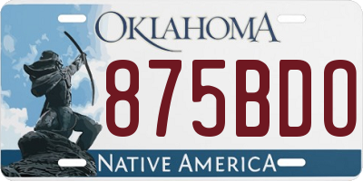 OK license plate 875BDO