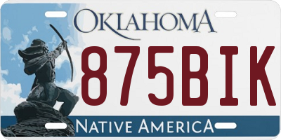 OK license plate 875BIK