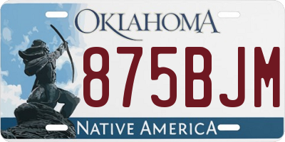 OK license plate 875BJM