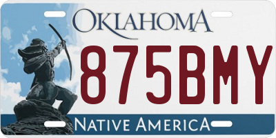 OK license plate 875BMY