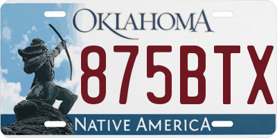 OK license plate 875BTX