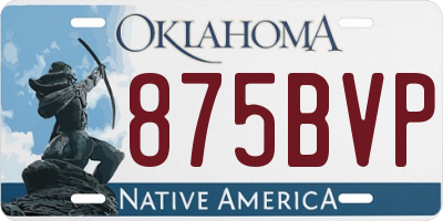 OK license plate 875BVP