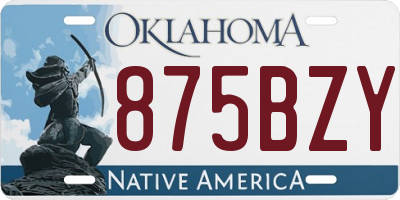 OK license plate 875BZY
