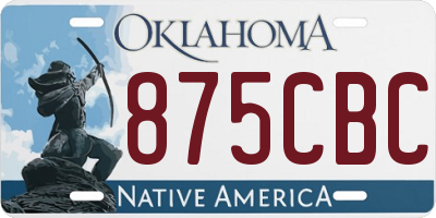 OK license plate 875CBC