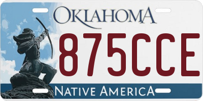 OK license plate 875CCE