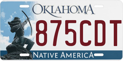 OK license plate 875CDT