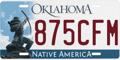 OK license plate 875CFM