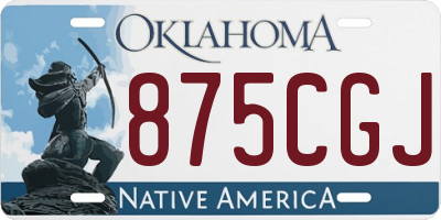 OK license plate 875CGJ