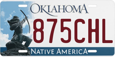 OK license plate 875CHL