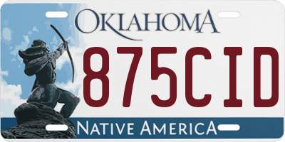 OK license plate 875CID