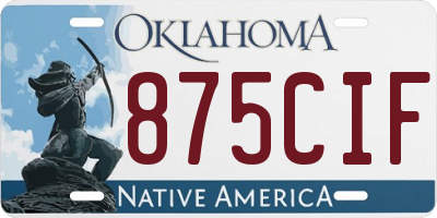 OK license plate 875CIF