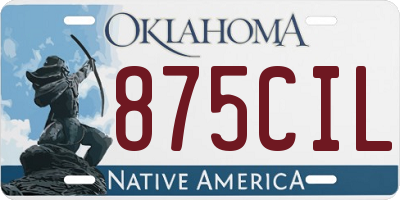 OK license plate 875CIL