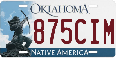 OK license plate 875CIM
