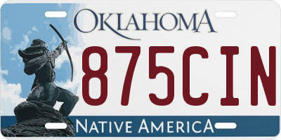 OK license plate 875CIN