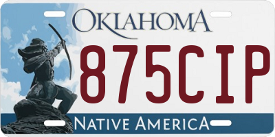 OK license plate 875CIP