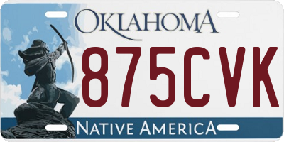 OK license plate 875CVK