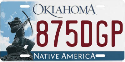 OK license plate 875DGP