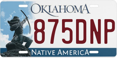 OK license plate 875DNP