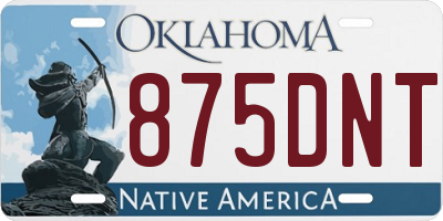 OK license plate 875DNT