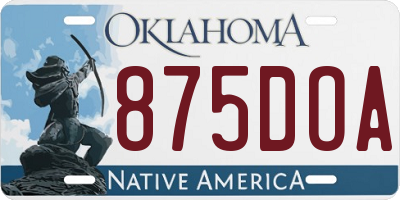 OK license plate 875DOA