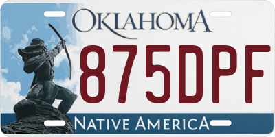 OK license plate 875DPF