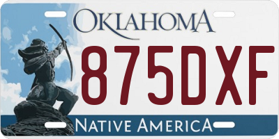 OK license plate 875DXF