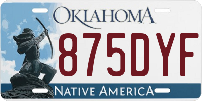 OK license plate 875DYF