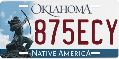 OK license plate 875ECY