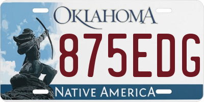 OK license plate 875EDG
