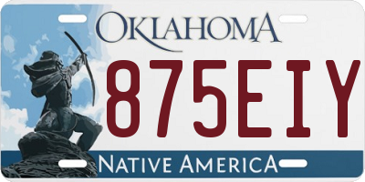 OK license plate 875EIY