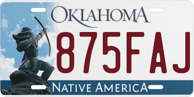 OK license plate 875FAJ