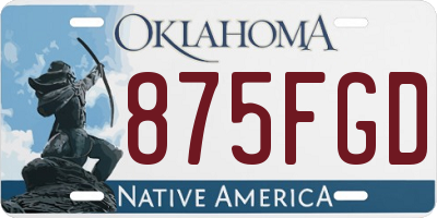 OK license plate 875FGD