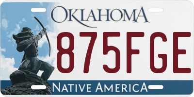OK license plate 875FGE