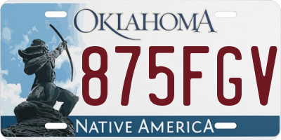 OK license plate 875FGV