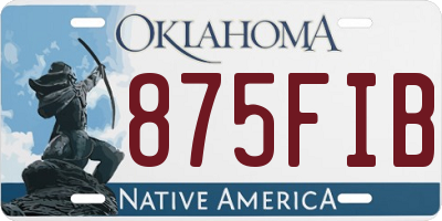 OK license plate 875FIB