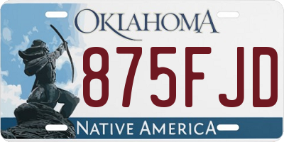 OK license plate 875FJD