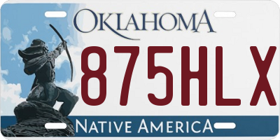 OK license plate 875HLX