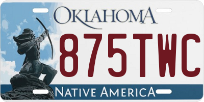 OK license plate 875TWC