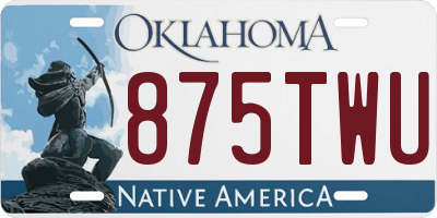 OK license plate 875TWU