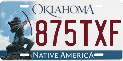 OK license plate 875TXF