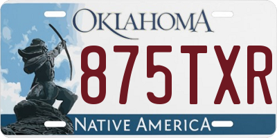 OK license plate 875TXR