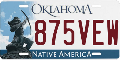 OK license plate 875VEW