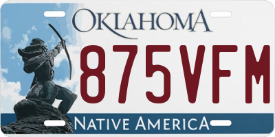OK license plate 875VFM