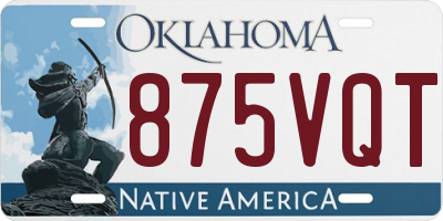 OK license plate 875VQT