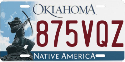 OK license plate 875VQZ