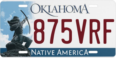 OK license plate 875VRF